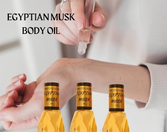 Egyptian Musk Pure Thick Uncut Body Oil-Buy 2 Get 1 FREE Bundle, Unisex, All Natural Light Classic Scent-Powdery Musk 5 ml 10 ml 30 ml