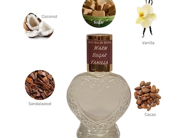 Sugar Warm Vanilla Type Body Oil, Sweet Gourmand Fragrance, Vanilla Perfumed Body Oil, Light Vanilla Sugar, Warm, Sweet, Creamy, Lactonic