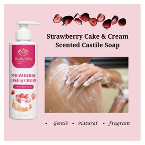 Luxury Castile Soap-Strawberry Cake & Cream Concentrated Hand and Body Wash-Gourmand-Designer Inspired-*Not a Name Brand Product
