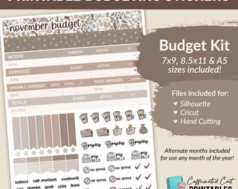 PRINTABLE Budget Kit (7x9, 8.5x11, A5 sizes included) - 220 Chill In the Air - Budget Stickers
