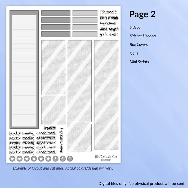 PRINTABLE Calendar Kit 7x9 Size 21-22 EC Planner 095 - Etsy