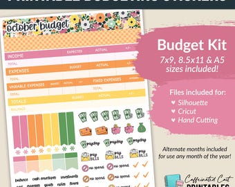 PRINTABLE Budget Kit (7x9, 8.5x11, A5 sizes included) - 218 Pumpkin Spice - Budget Stickers