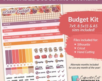 PRINTABLE Budget Kit (7x9, 8.5x11, A5 sizes included) - 106 Harvest Vibes - Budget Stickers