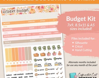 PRINTABLE Budget Kit (7x9, 8.5x11, A5 sizes included) - 102 Pumpkin Patch - Budget Stickers
