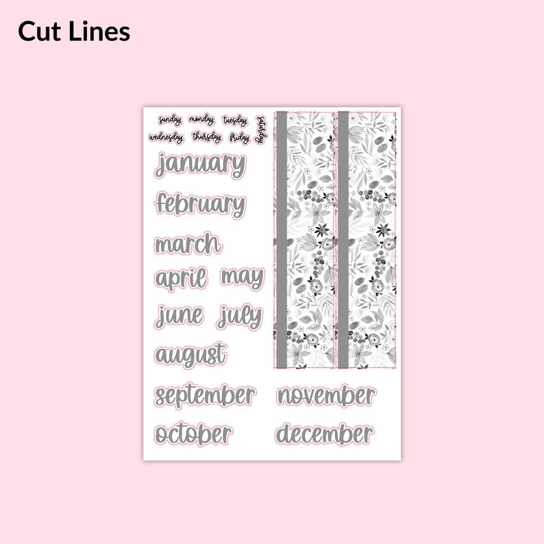 PRINTABLE Monthly Calendar Kit 7x9 Erin Condren 116 Cranberry Frost ...