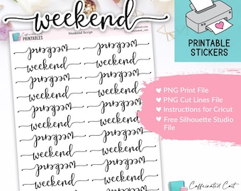 Weekend Script Planner Stickers - PRINTABLE