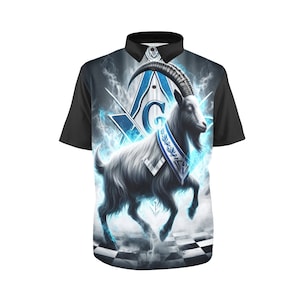 Masonic // Goat Rider Mist in Background // Fraternity // Prince Hall // OES // Lodge // Chapter // Freemasonry // Polo Shirt