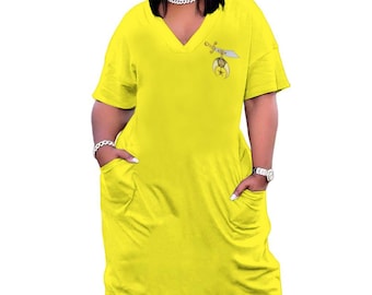 Daughters Of Sphynx // Eastern Star // Sorority // Sisterhood // Chapter // Court // PHA // Fraternity // Yellow Baggy Dress with Pockets