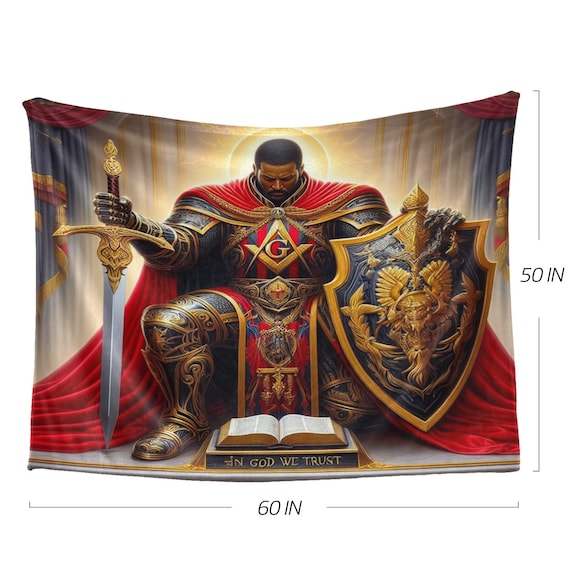 Knight Kneeling // Masonic // Lodge // PHA // Prince Hall // Fraternity // Ultra-Soft Micro Fleece Blanket