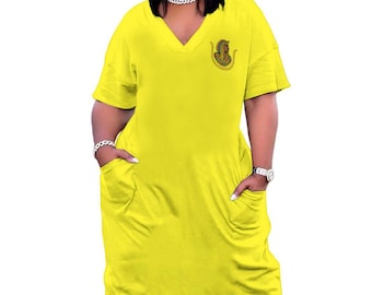 DOI // Eastern Star // Sorority // Sisterhood // Chapter // Court // PHA // Fraternity // Yellow Baggy Dress with Pockets