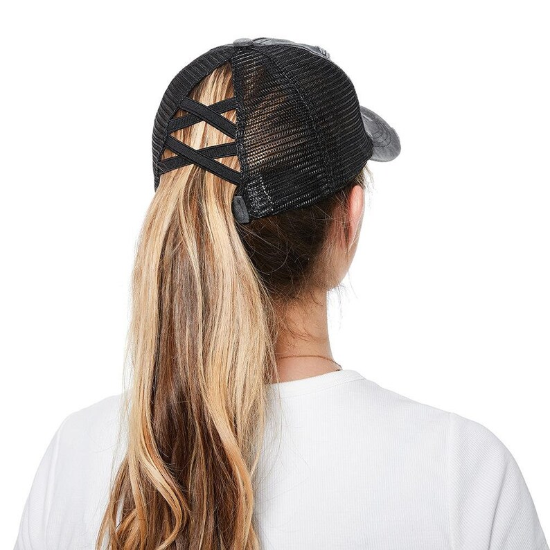 Criss Cross Ponytail Baseball Hat Unique High Ponytail Criss Etsy