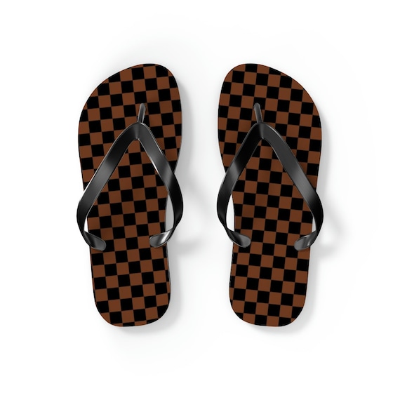 Checkerboard flip flops hotsell