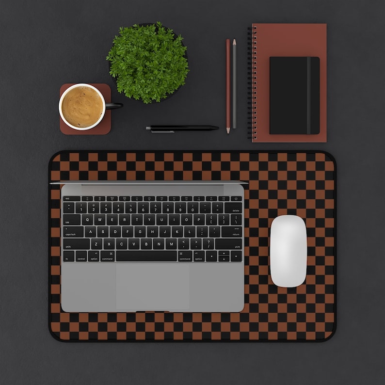 Checkered Desk Mat Gaming, Large Computer Desk Mat Plaid Checker, Checkered Pattern Desk Pad, Keyboard Mat Checkerboard 12" × 18"