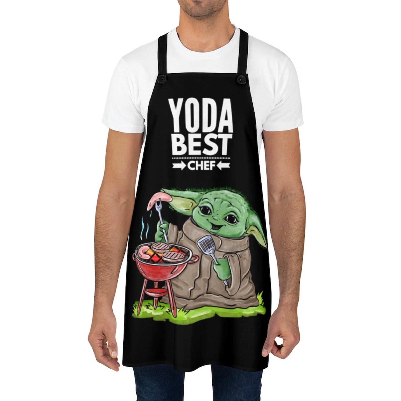 Baby Yoda Best Chef Apron BBQ Grill Kitchen Apron Grill Etsy