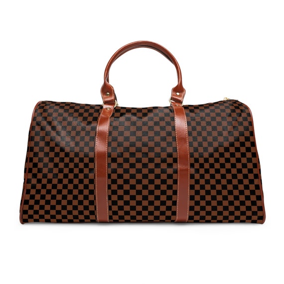 TWENTY FOUR Checkered Bag Travel Duffel Bag Weekend Overnight