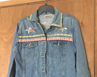 Vintage Bill Blass Embroidered Denim Jacket