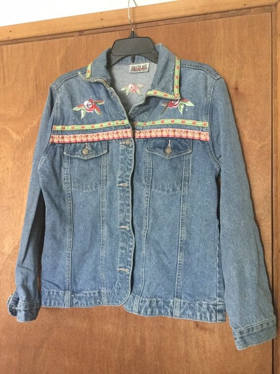 Vintage Bill Blass Embroidered Denim Jacket