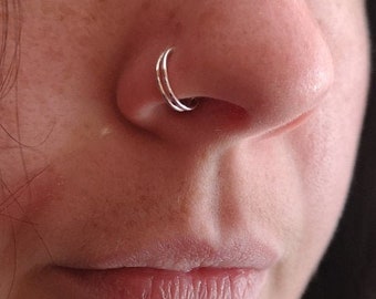 double nose ring single piercing