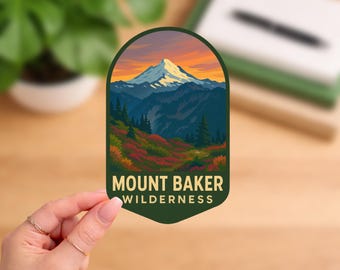 Mount Baker Wilderness Sticker | Washington Hiking Souvenir | PNW Mountain Vinyl Decal