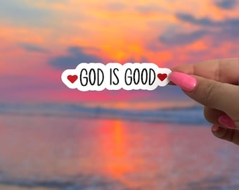 God Is Good Sticker | Christian Faith Vinyl Decal | Cute Bible Verse Water Bottle Sticker