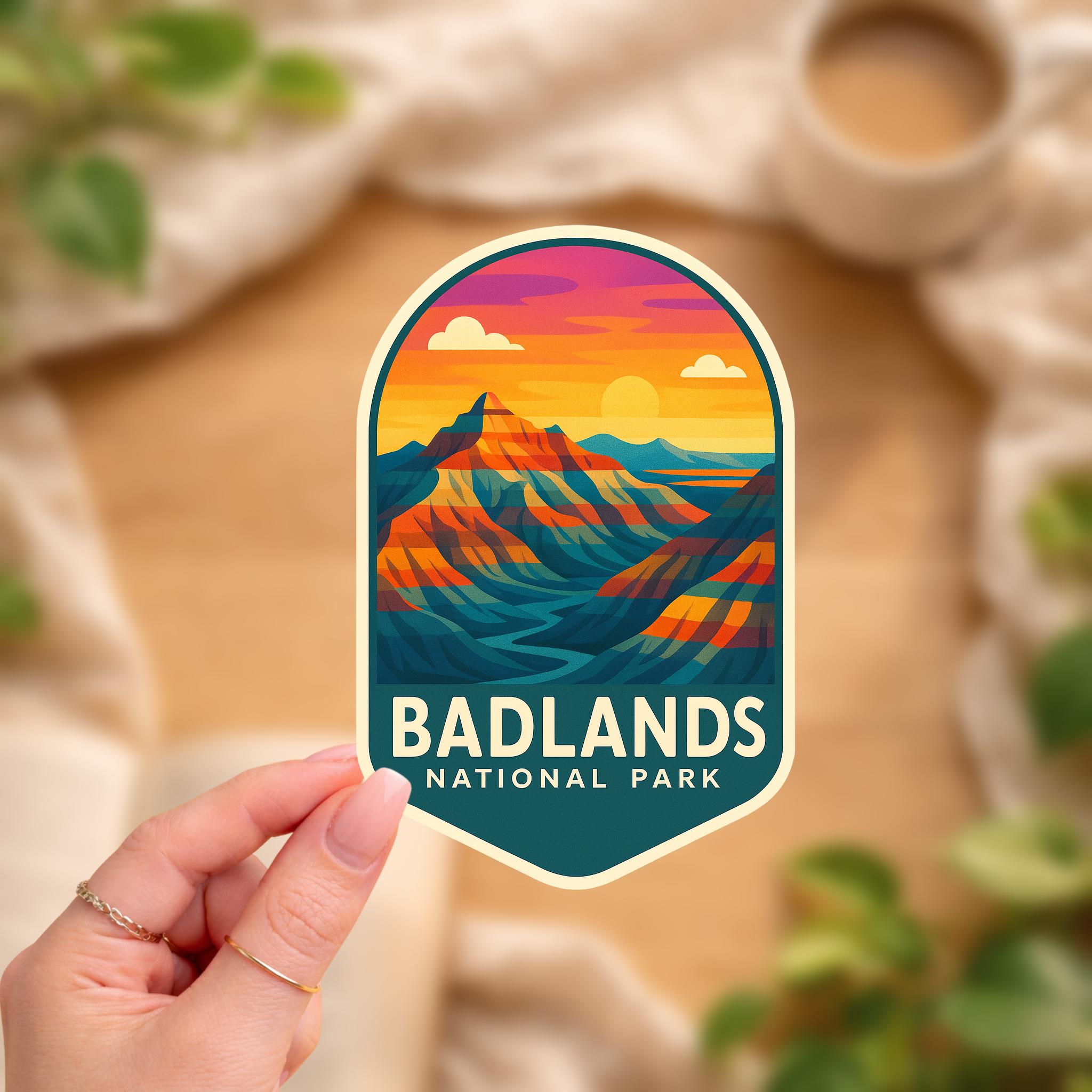 Badlands National Park Sticker | South Dakota Sunset Vinyl Decal ...