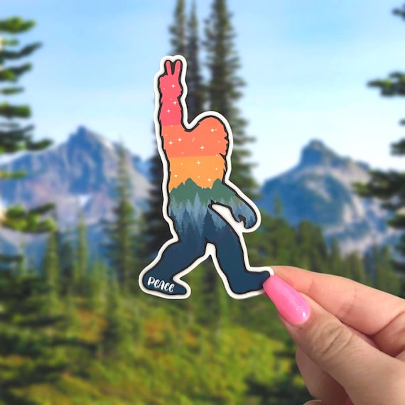 Sasquatch sticker - PNW Sticker - Hiking Sticker - Washington State Sticker - Hydroflask Sticker - Laptop Sticker - Car Sticker - Bigfoot