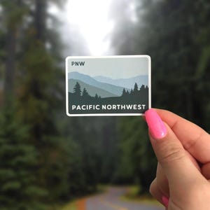 Adesivo in vinile per montagne dello Stato di Washington / Adesivo PNW Pacific Northwest per borraccia e laptop