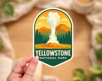 Pegatina del Parque Nacional de Yellowstone / Recuerdo de senderismo de Wyoming / Calcomanía de vinilo del Parque Nacional