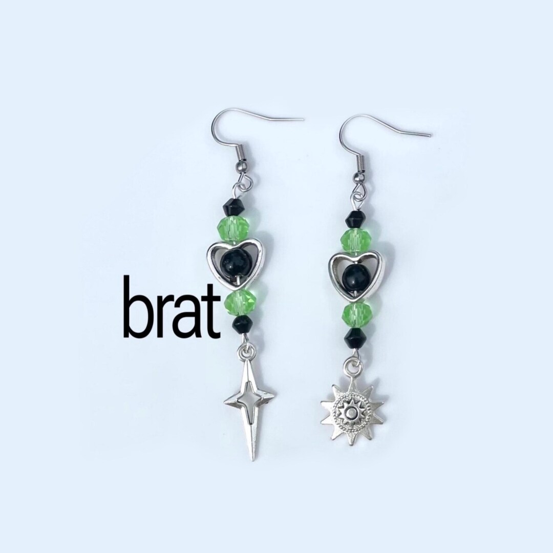 Brat Charli XCX Album Earrings 365 Party Girl Jewelry, Handcrafted