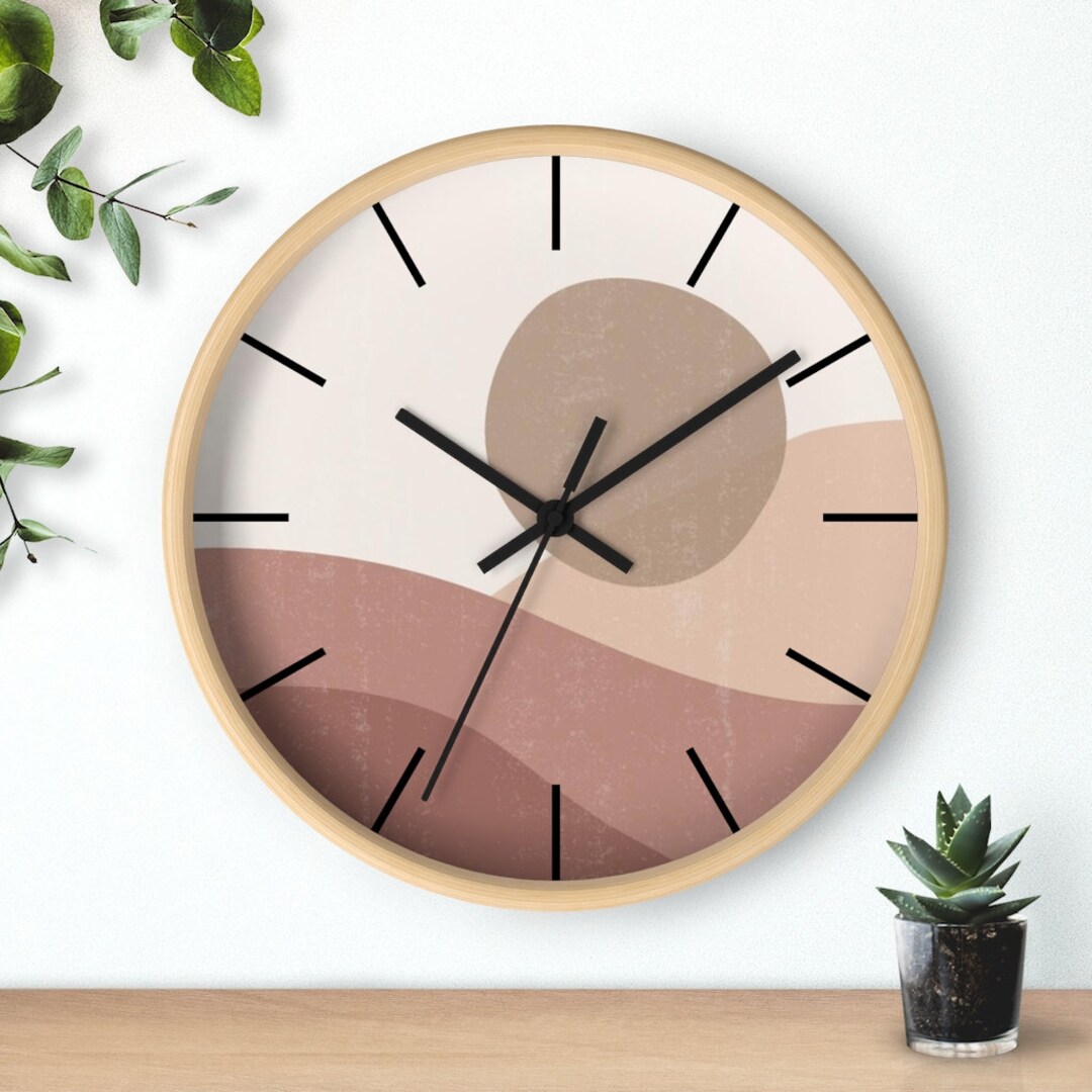 Boho Abstract Wall Clock Modern Wall Decor Office Wall Clock Etsy