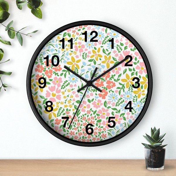 Floral Wall Clock Etsy