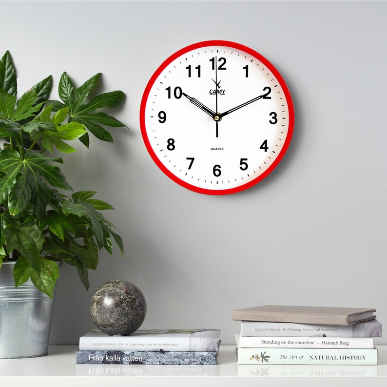 9 inch Silent Analog Wall Clock NonTicking Sweeping Hand Etsy