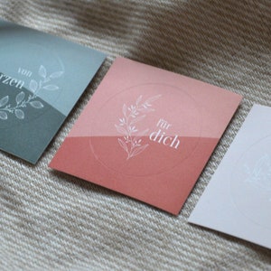 Aufkleber Set floral Danksagung Geschenkaufkleber Verpackung rund Sticker modern Boho Aufkleber zweifarbig Fineline Sticker Geschenk