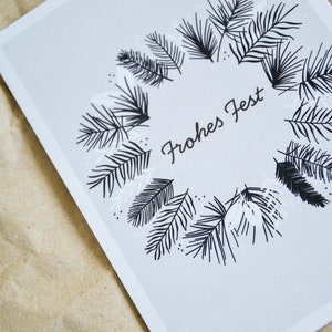 Weihnachtskarte "Frohes Fest", Postkarte, Weihnachtsgrüße, moderne Weihnachtspost