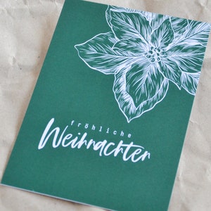 Postkarte Weihnachtskarte "Fröhliche Weihnachten", exklusive Grußkarte für jeden Anlass, Karte zu Weihnachten, festlich schlicht