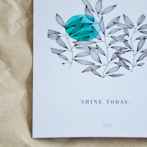 Postkarte "Shine today" exklusive Grußkarte für jeden Anlass
