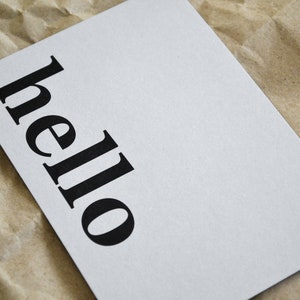 Postkarte „hello“ exklusive Grußkarte für jeden Anlass