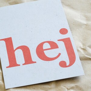 Postkarte „hej“ exklusive Grußkarte für jeden Anlass