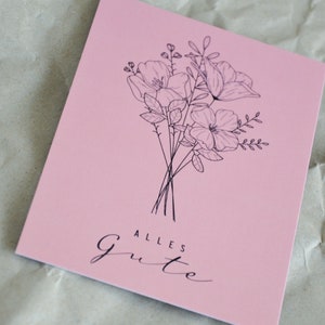Postal "Tudo de bom" com buquê de flores, cartão de felicitações exclusivo para cada ocasião