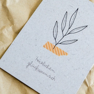 Postkarte „Herzlichen Glückwunsch“ exklusive Grußkarte für jeden Anlass, Geburtstagskarte