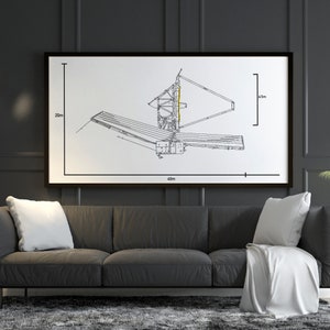 James Webb Weltraumteleskop Blueprint Print | JWST Print | Teleskop Poster | Weltraum Poster