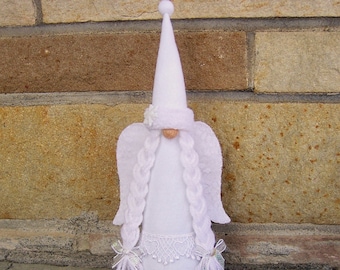 Snow Angel Gnomes, White Christmas Tier Tray Gnomes, Winter Gnomes, Scandanavian Angel Gift Ideas, Remembrance Gnomes, Winter Tier Tray