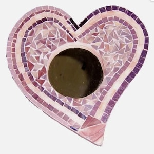 Mosaic Heart Mirror Heart Wall Mirror Heart Accent Mirror Handmade Mirror Pink Heart Mirror Girls Bedroom Decor 10&quot; x 10&quot; I Love You Gift