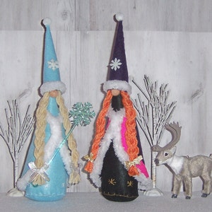 Disney Frozen Gnomes, Elsa Gnomes, Anna Gnomes, Frozen Dolls, Winter Gnomes, Winter Tomtes, Winter Tiered Tray Decor, Disney Princess Gnomes