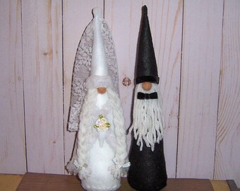 Gnome Bride and Groom, Wedding Gift Ideas Bridal Shower, Wedding Couple Gnomes, Bride Gnome, Groom Gnome, Handmade Gifts for Couples