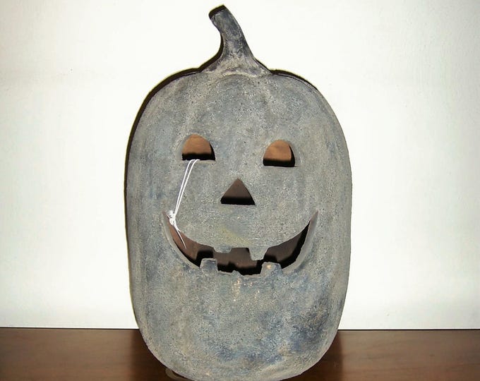 Lot De 3 Citrouilles Lumineuses Pottery Barn En Terre Cuite – Jack O’ Lantern (Grandes, Neuves)