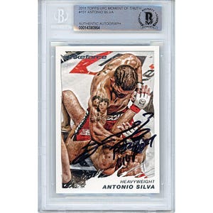 Autógrafo de Antonio Silva - Cartão Topps UFC Moment of Truth MMA 2011 (Beckett Slabbed): Memorabilia autografada por uma lenda do MMA