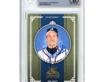 John Smoltz Signed 2005 Donruss Diamond Kings Card - Atlanta Braves HOF Auto - Beckett BAS Slabbed
