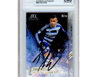 Dom Dwyer Signed 2015 Topps Apex #18 Sporting Kansas City MLS Card - Beckett BAS Slabbed Auto