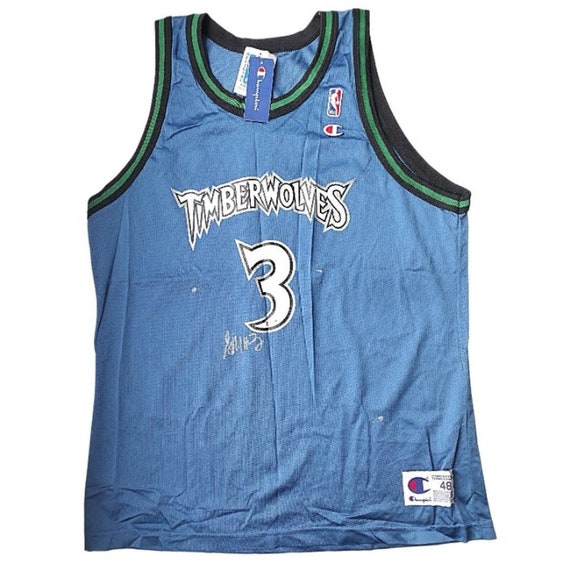 Autographed/Signed Stephon Marbury New York Blue Basketball Jersey